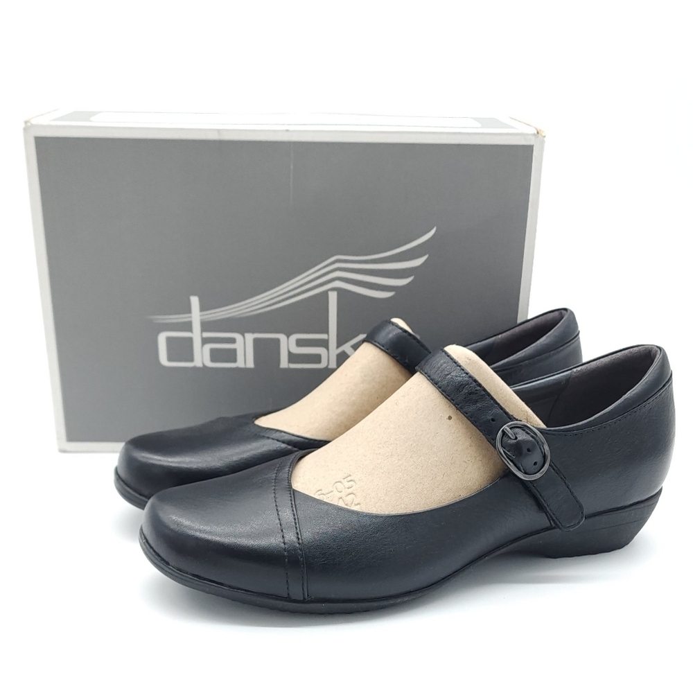 Dansko Fawna Wide Black Milled Nappa Mary Jane Womens Casual Shoes Size 12 EU 42